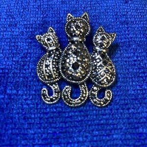 Vintage Cat/ Kitten Family Brooch Pin